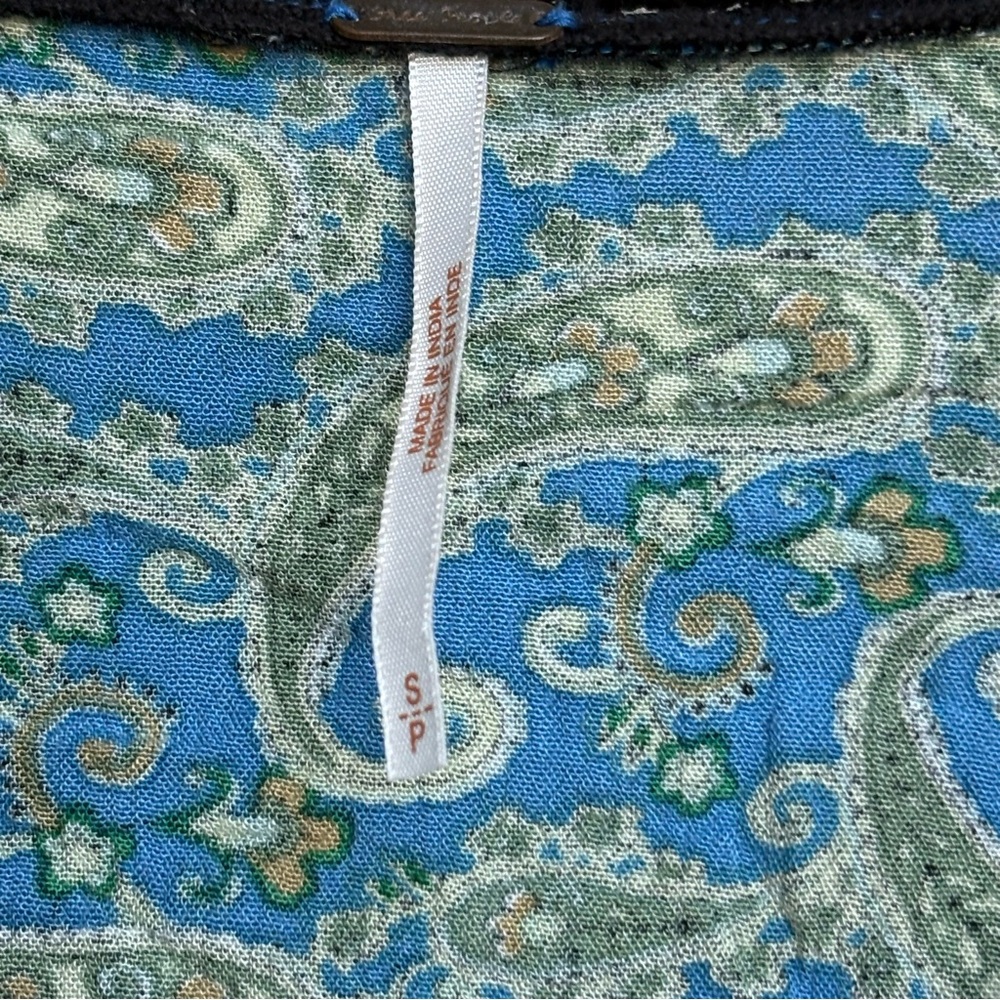 Free People Luna Scarf Print Tunic Ocean Combo Boho Top Small - Picture 6 of 7